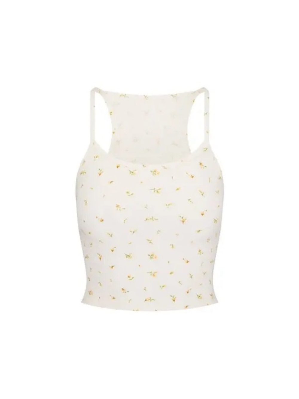Skims Cotton Rib Tank in the Marigold Rose Print